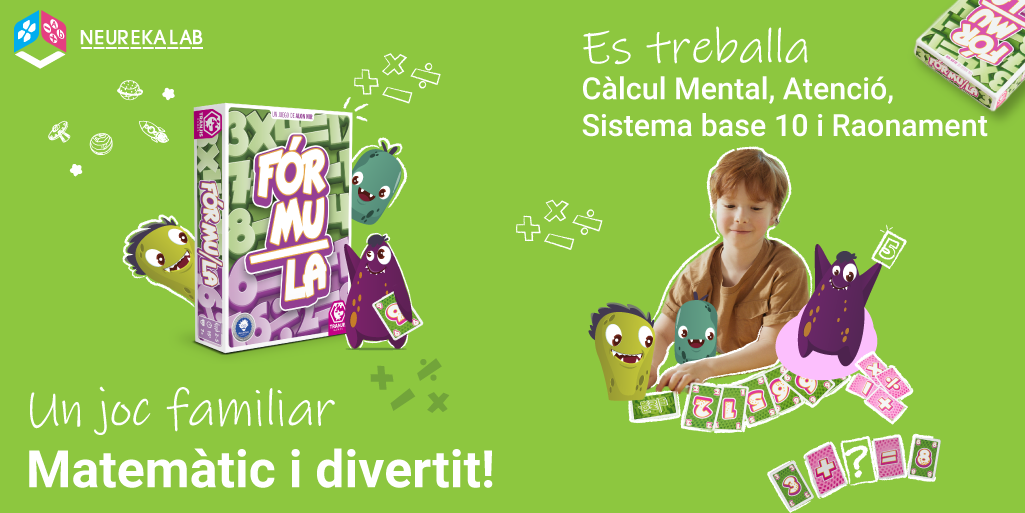Fórmula: un joc familiar matemàtic i divertit! Es treballa el càlcul mental, l'atenció, el sistema base 10 i el raonament.